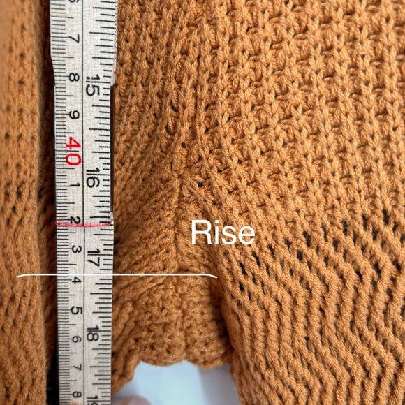 NWT‎ Nina Parker Open Knit Pants Sz 2X Tan Wide Leg Super High Waist Drawstring - Picture 5 of 9